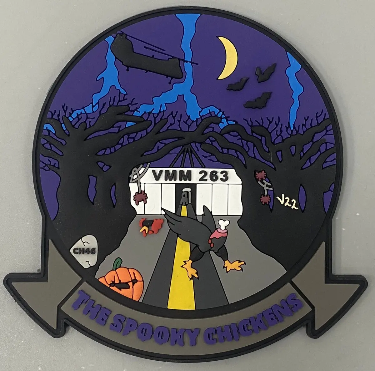 Official Vmm-263 Thunderchickens Halloween Pvc Patch 1