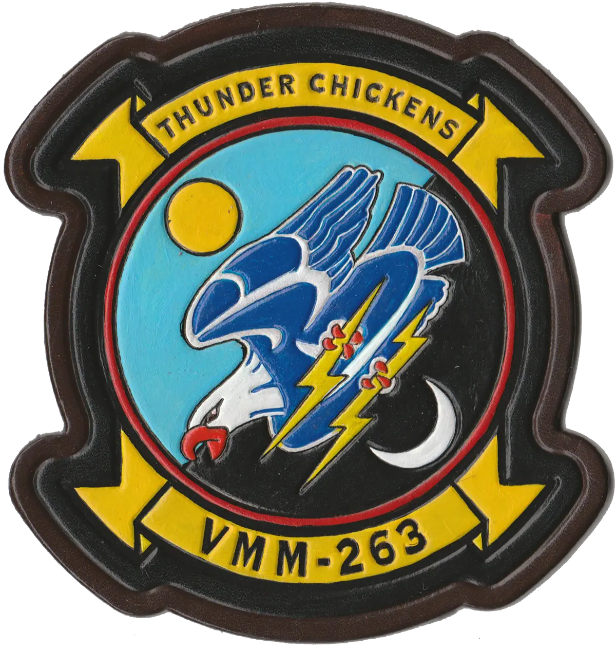 Officially Licensed Usmc Vmm-263 Thunder Chickens Leather Patch 1