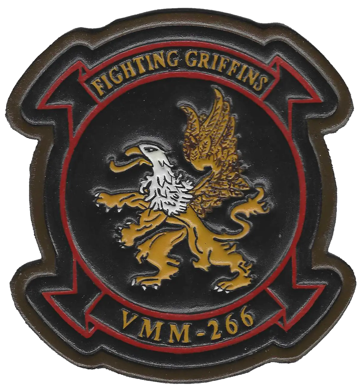 Officially Licensed Usmc Vmm-266 Fighting Griffins Leather Patches 1