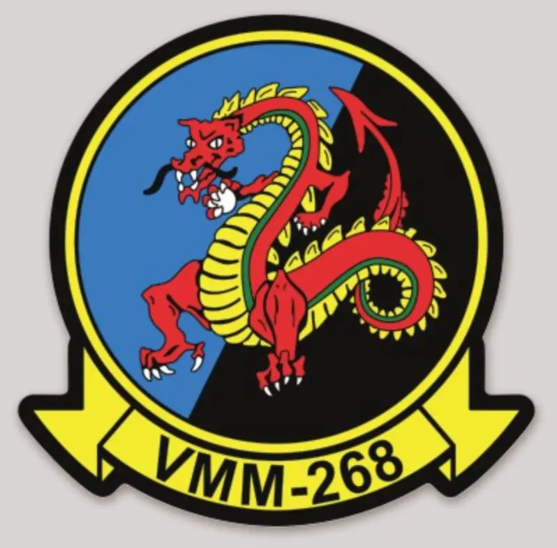 Officially Licensed Usmc Vmm-268 Red Dragons Sticker 1