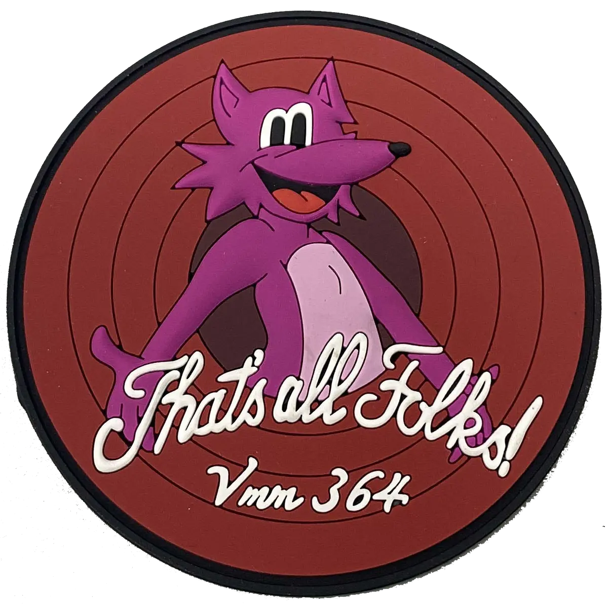 Vmm-364 Purple Foxes That's All Folks Pvc Patches 1