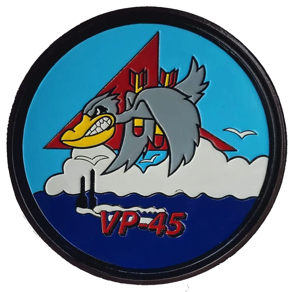 Officially Licensed Us Navy Vp-45 Pelicans Leather Patch 1