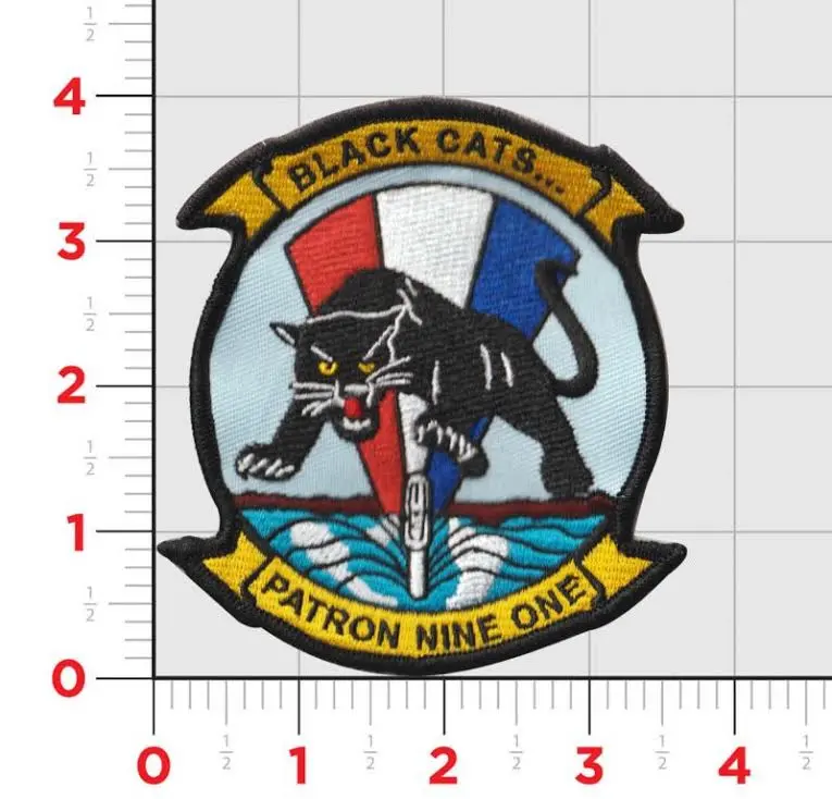 Officially Licensed Us Navy Vp-91 Black Cats Squadron Patch 1