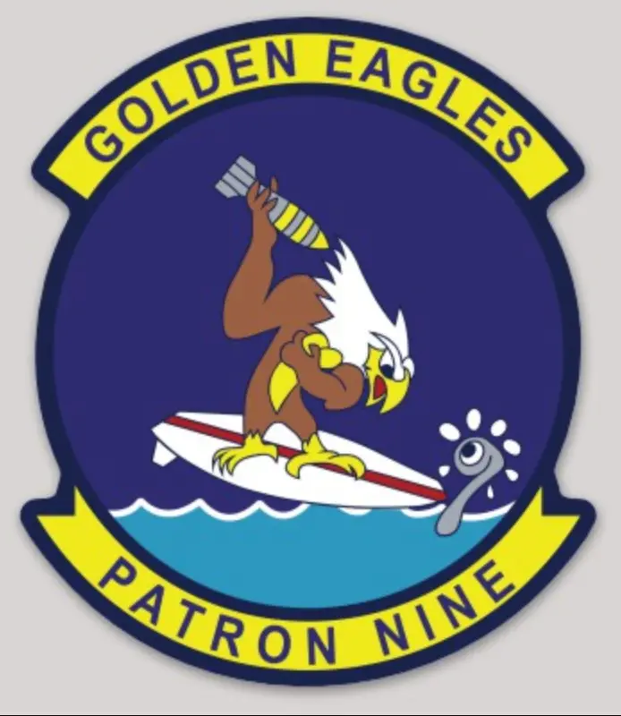 Officially Licensed Us Navy Vp-9 Golden Eagles Squadron Sticker 2023 1