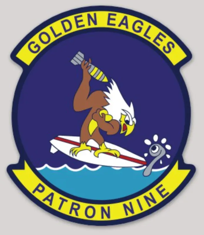 Officially Licensed Vp-9 Golden Eagles Squadron Sticker 1