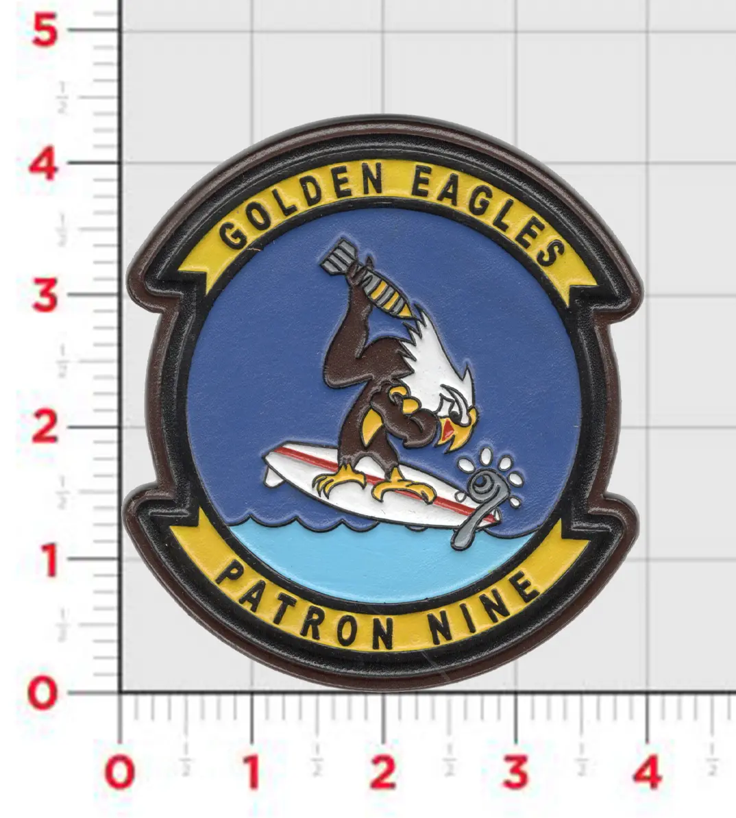 Officially Licensed Us Navy Vp-9 Golden Eagles Squadron Leather Patch 1