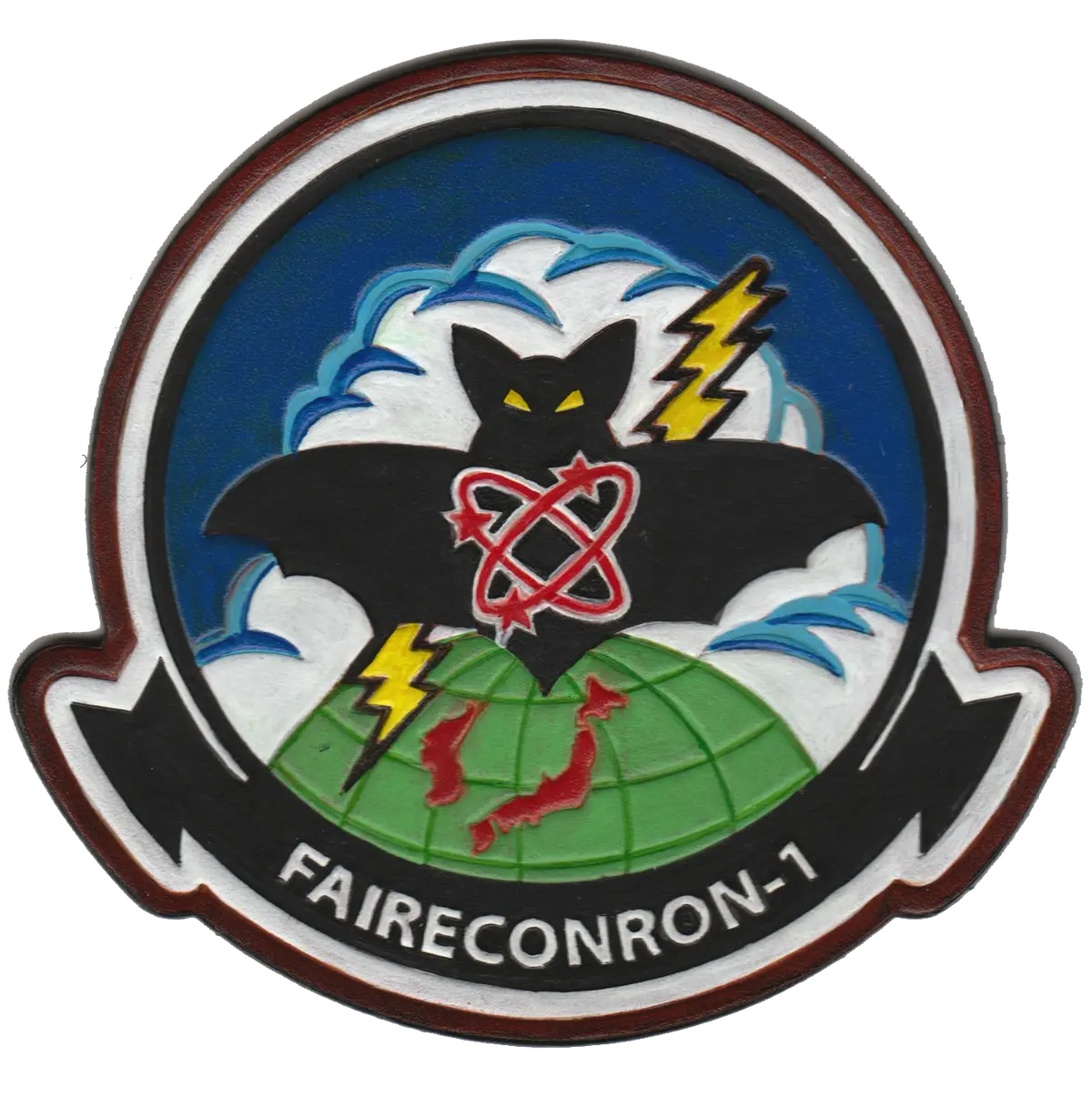 Officially Licensed Us Navy Vq-1 World Watchers Leather Patch 2