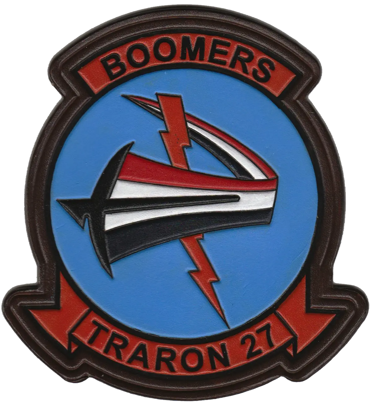 Officially Licensed Us Navy Vt-27 Boomers Leather Squadron Patches 1