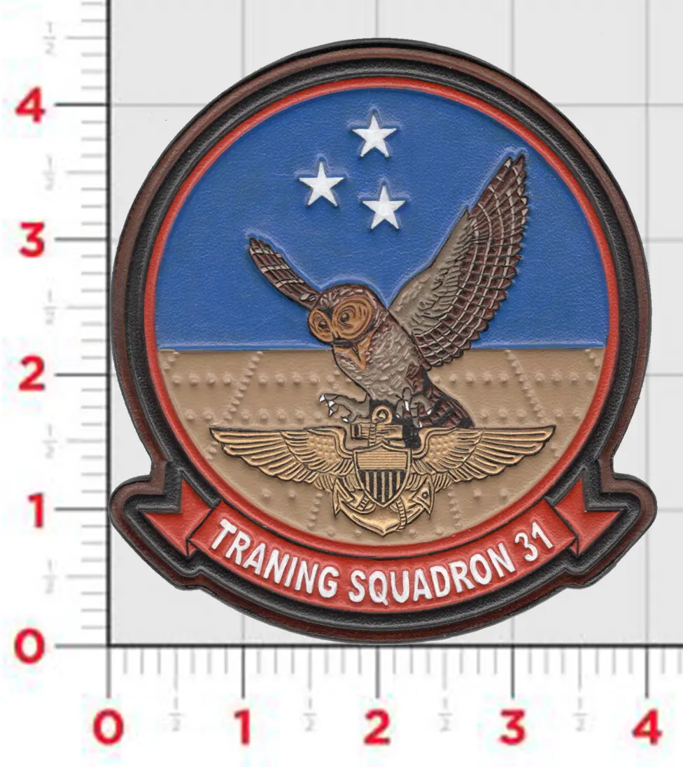 Officially Licensed Us Navy Vt-31 Wise Owls Leather Squadron Patch 1
