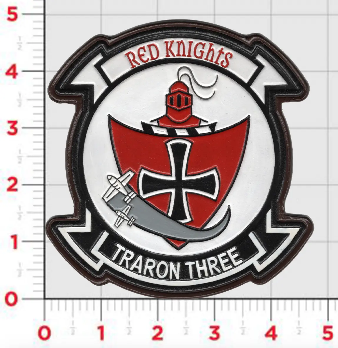 Officially Licensed Us Navy Vt-3 Red Knights Leather Patch 1