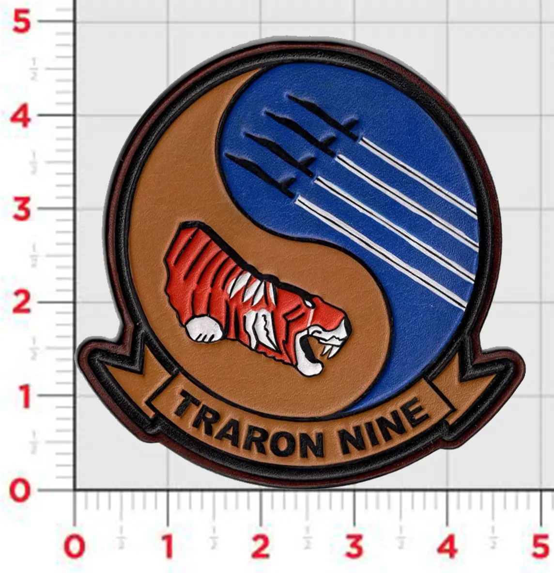 Officially Licensed Us Navy Vt-9 Tigers Leather Squadron Patch 1