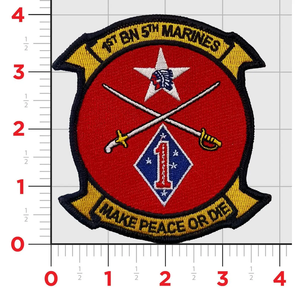 Officially Licensed Usmc 1St Battalion 5Th Marines Patch 1