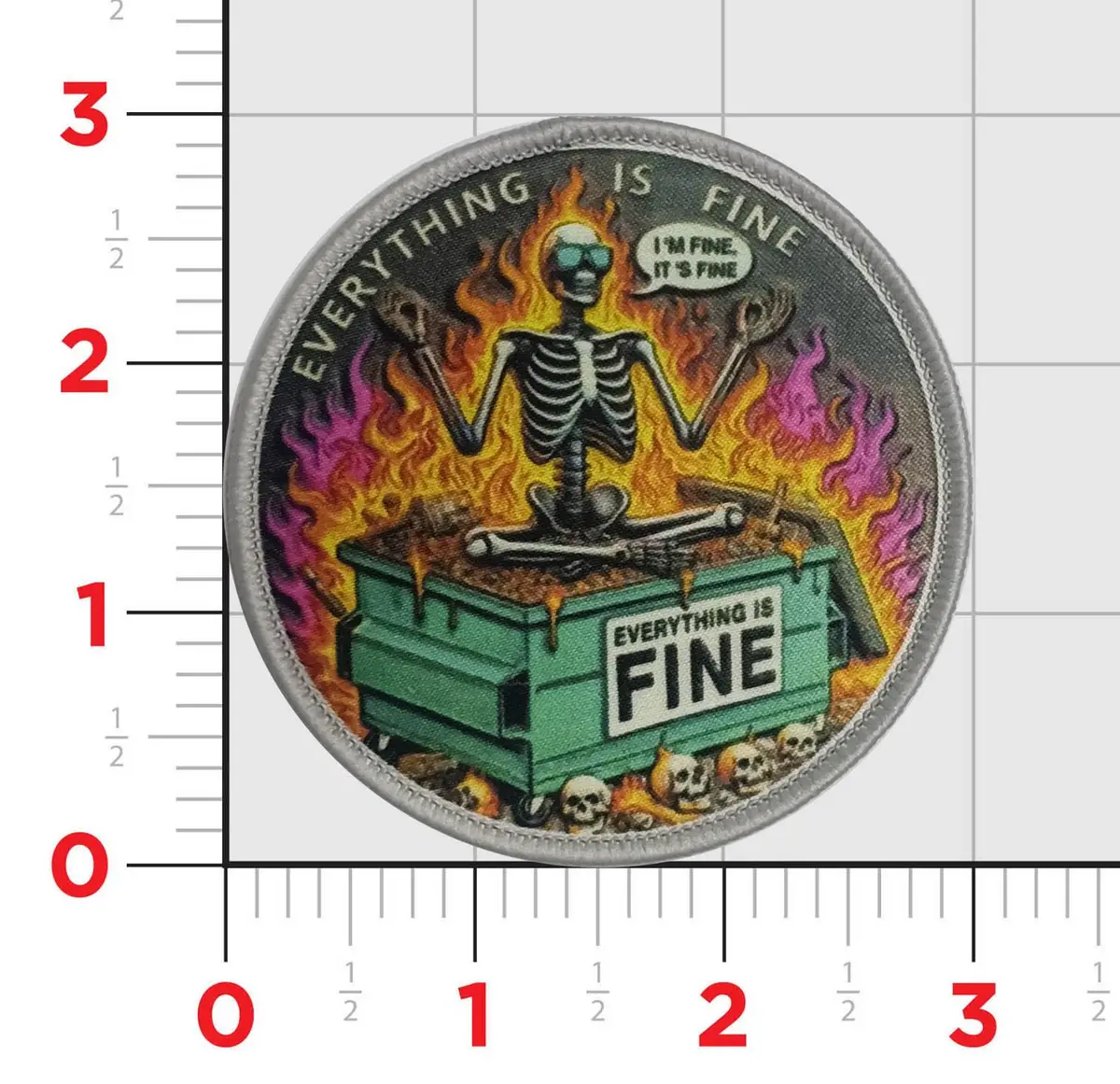 Everything Is Fine Dumpster Fire Shoulder Patch 1