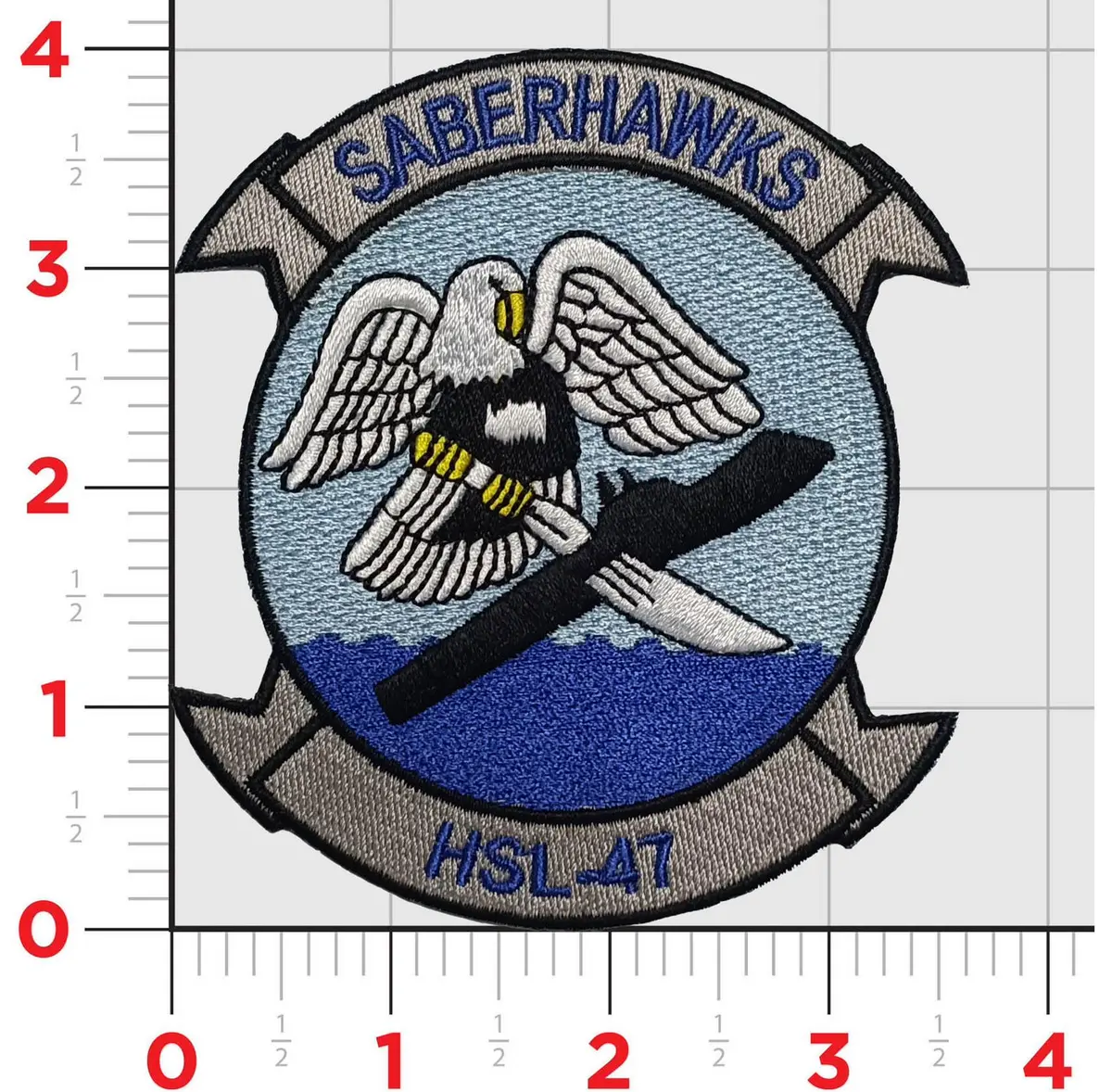 Officially Licensed Hsl-47 Saberhawks Squadron Patch 1