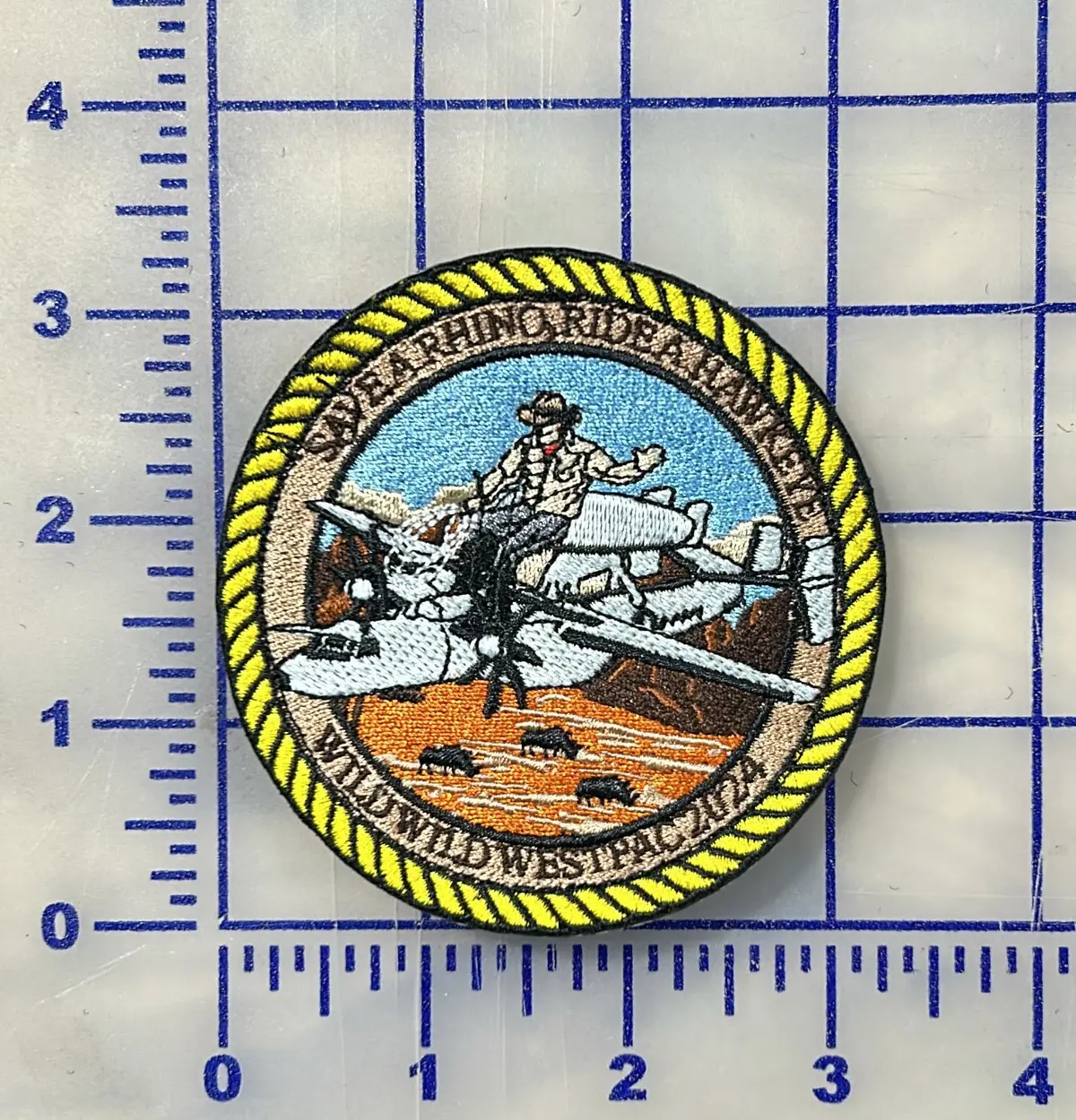 Save A Rhino Ride A Hawkeye Wild West Westpac 2024 Shoulder Patch 1