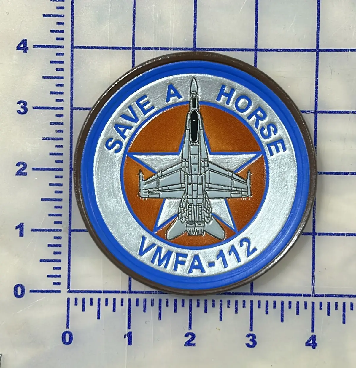 Official Vmfa-112 Cowboys F/A-18 Leather Shoulder Patch 1
