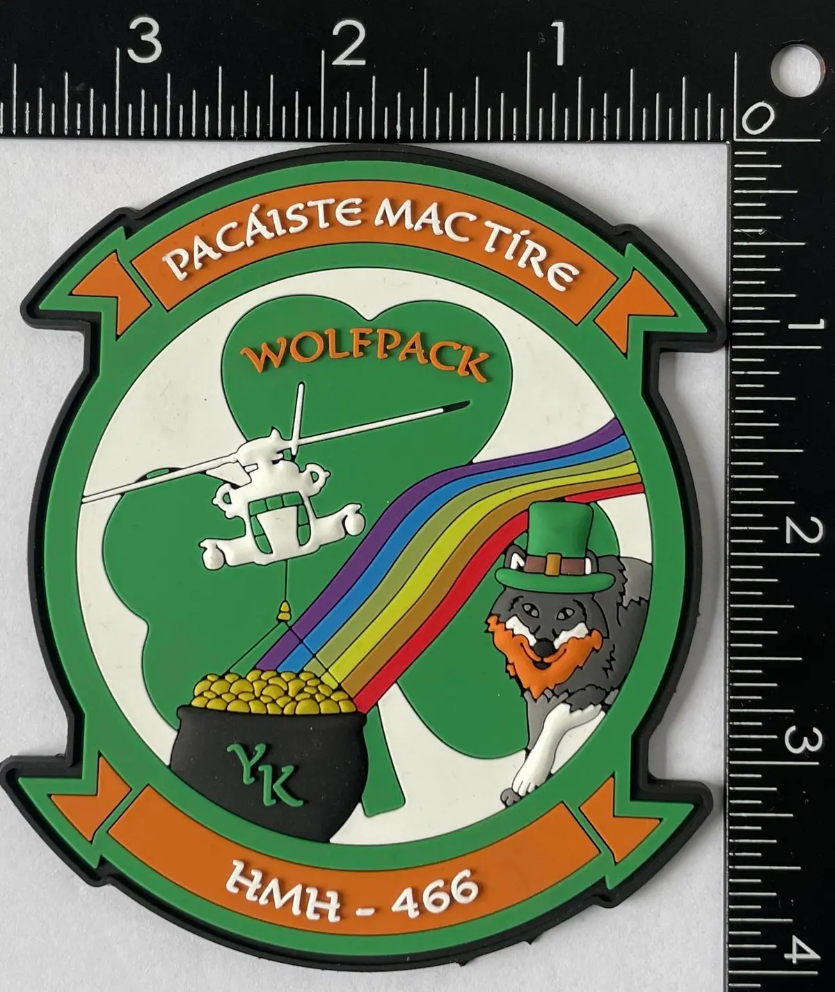 Official Hmh-466 Wolfpack St Patricks Day Pvc Patch 1