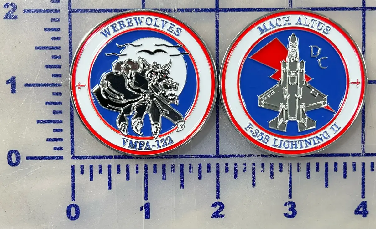 Official Vmfa-122 Werewolves F-35B Coins 1