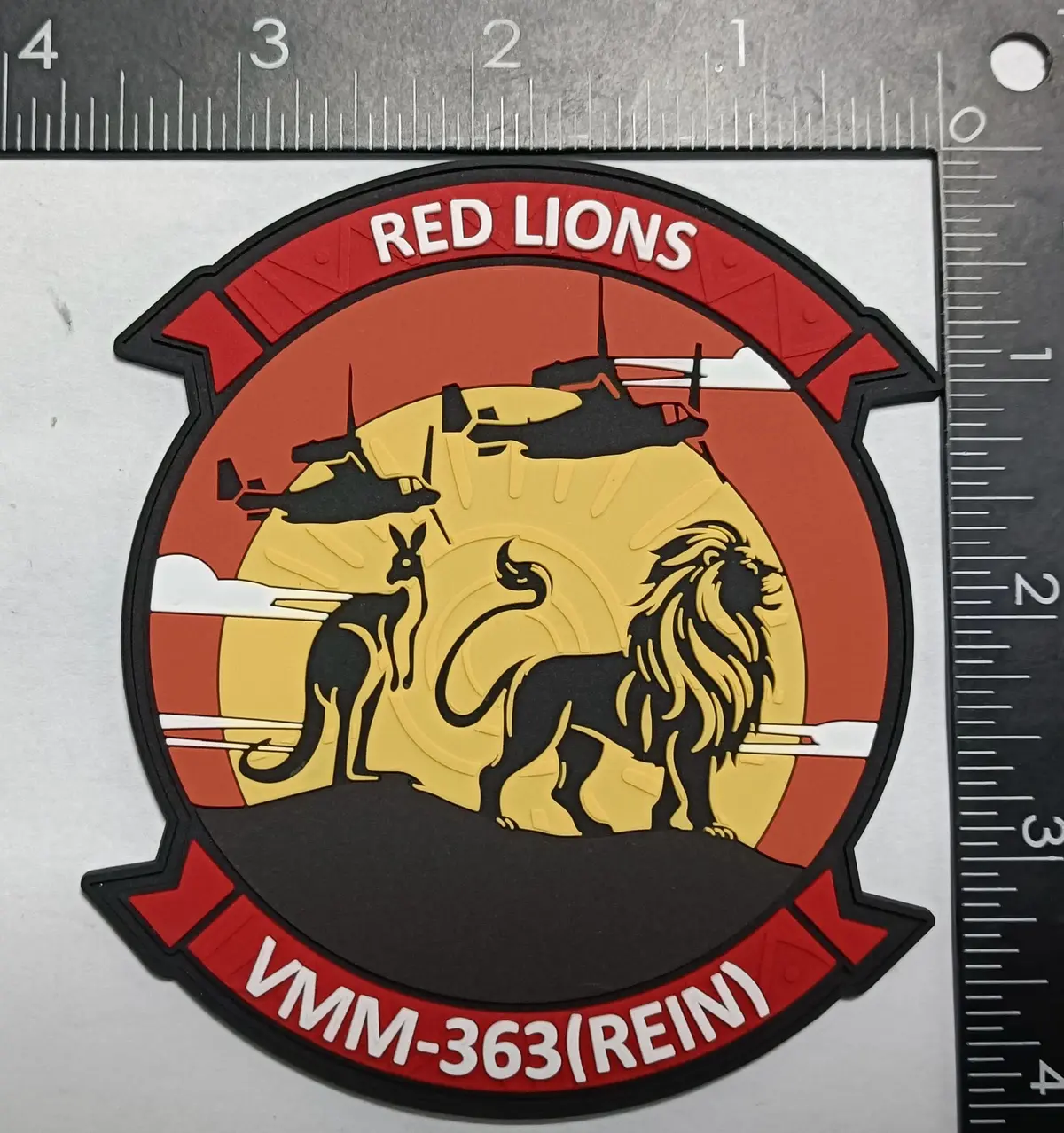 Official Vmm-363 Rein Red Lions 25.3 Australia Pvc Patch 1