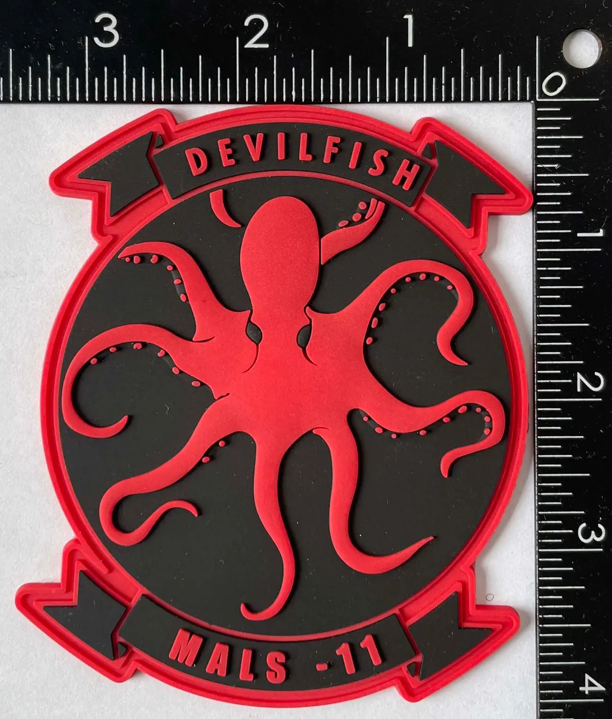 Officially Licensed Usmc Mals-11 Devilfish Pvc Glow Patch 1