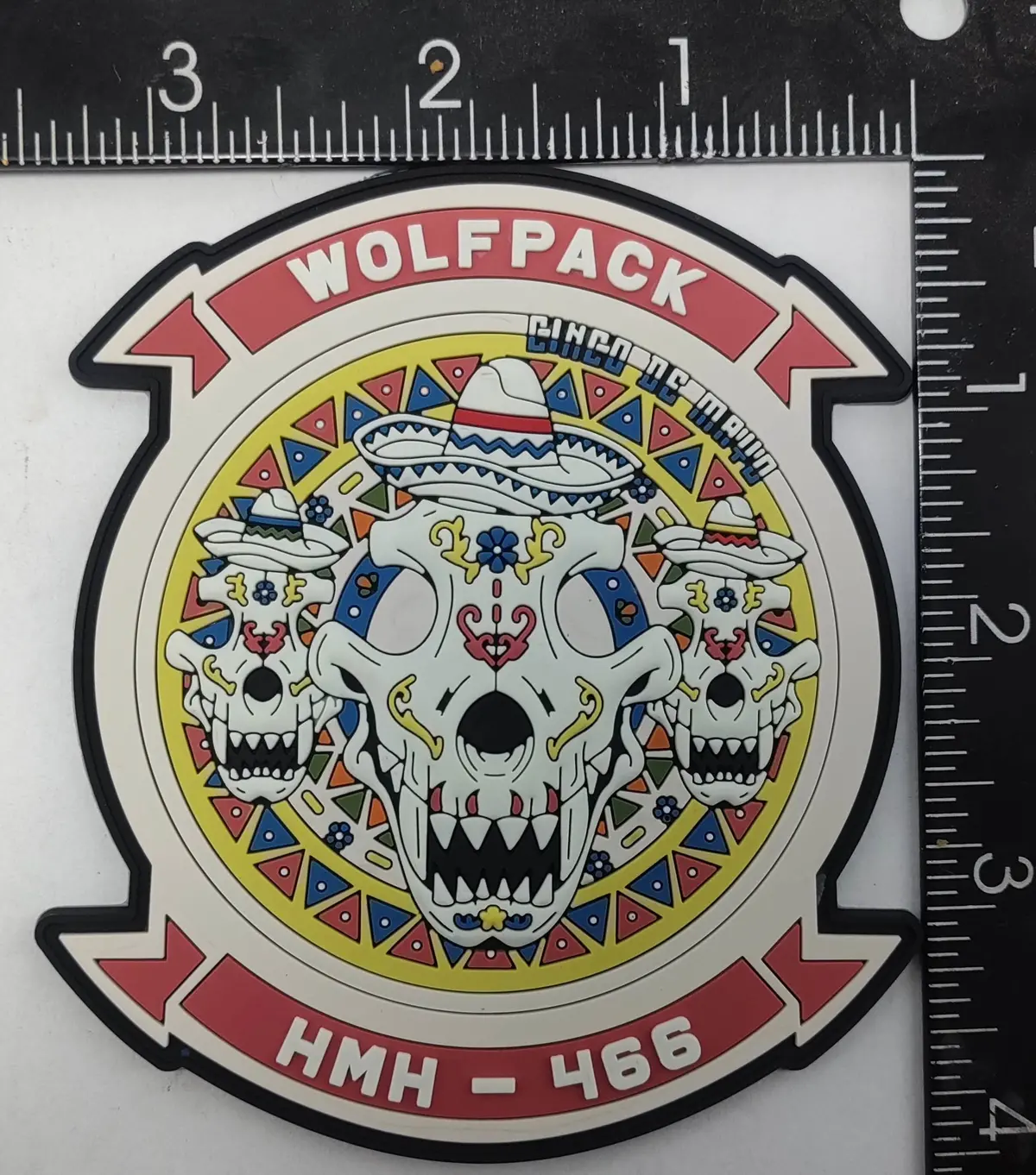 Official Hmh-466 Wolfpack Cinco De Mayo Pvc Glow Patch 1