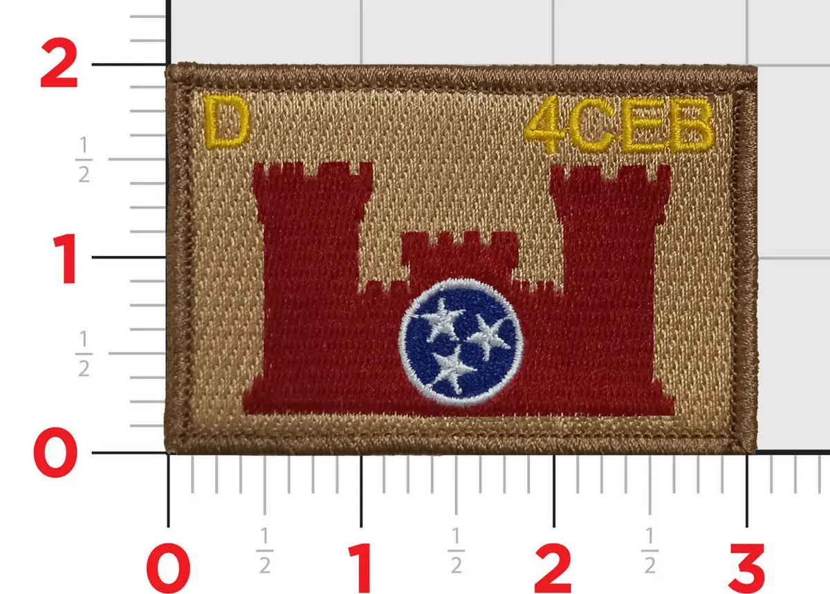 Official Delta Company 4Th Combat Engineer Battalion Flag Patch 1
