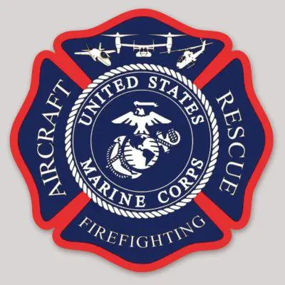 Officially Licensed Usmc Aircraft Rescue & Firefighting Sticker 1
