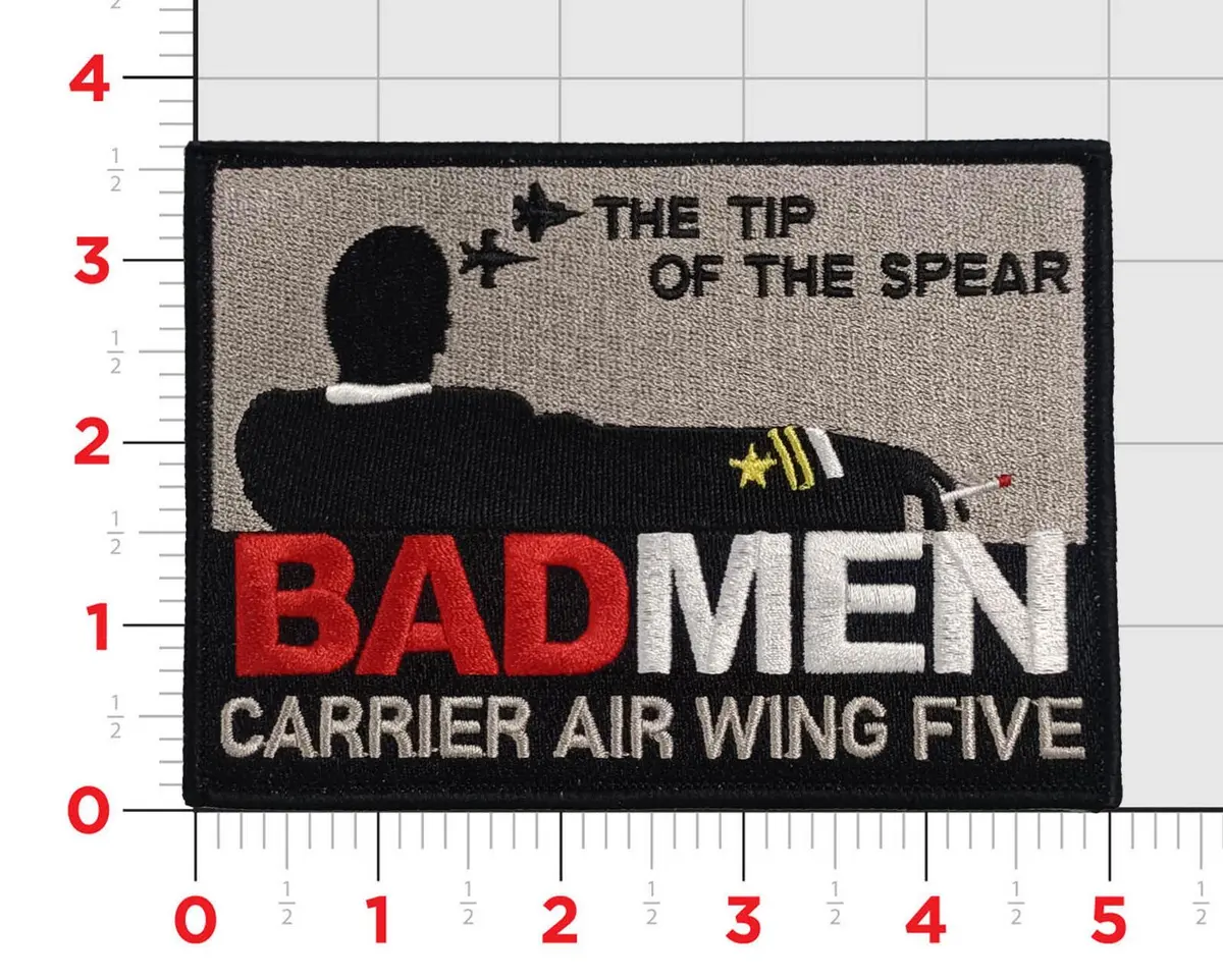Official Carrier Air Wing  Cvw-5 Badmen Tip Of The Spear Patch 1