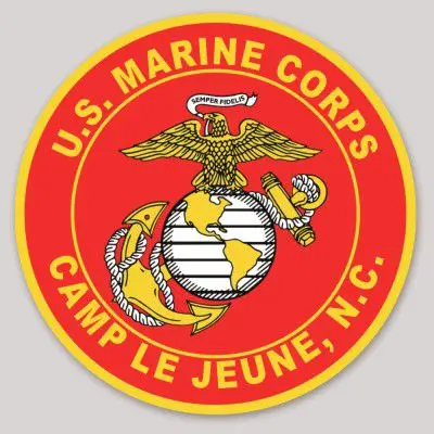 Officially Licensed Usmc Camp Lejuene, Nc Sticker 1