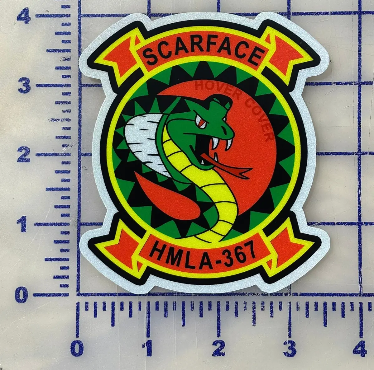 Officially Licensed Usmc Hmla-367 Scarface Reflective Sticker 1