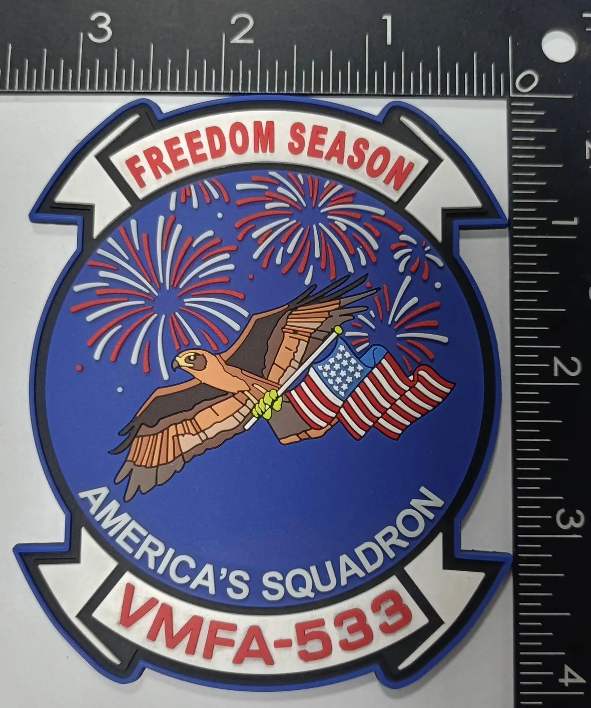 Official Vmfa-533 Hawks 4Th Of July Pvc Patch 1