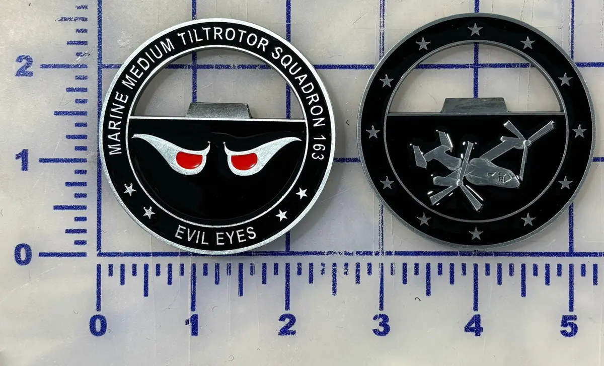 Official Vmm-163 Evil Eyes V-22 Osprey Bottle Opener Coin 1