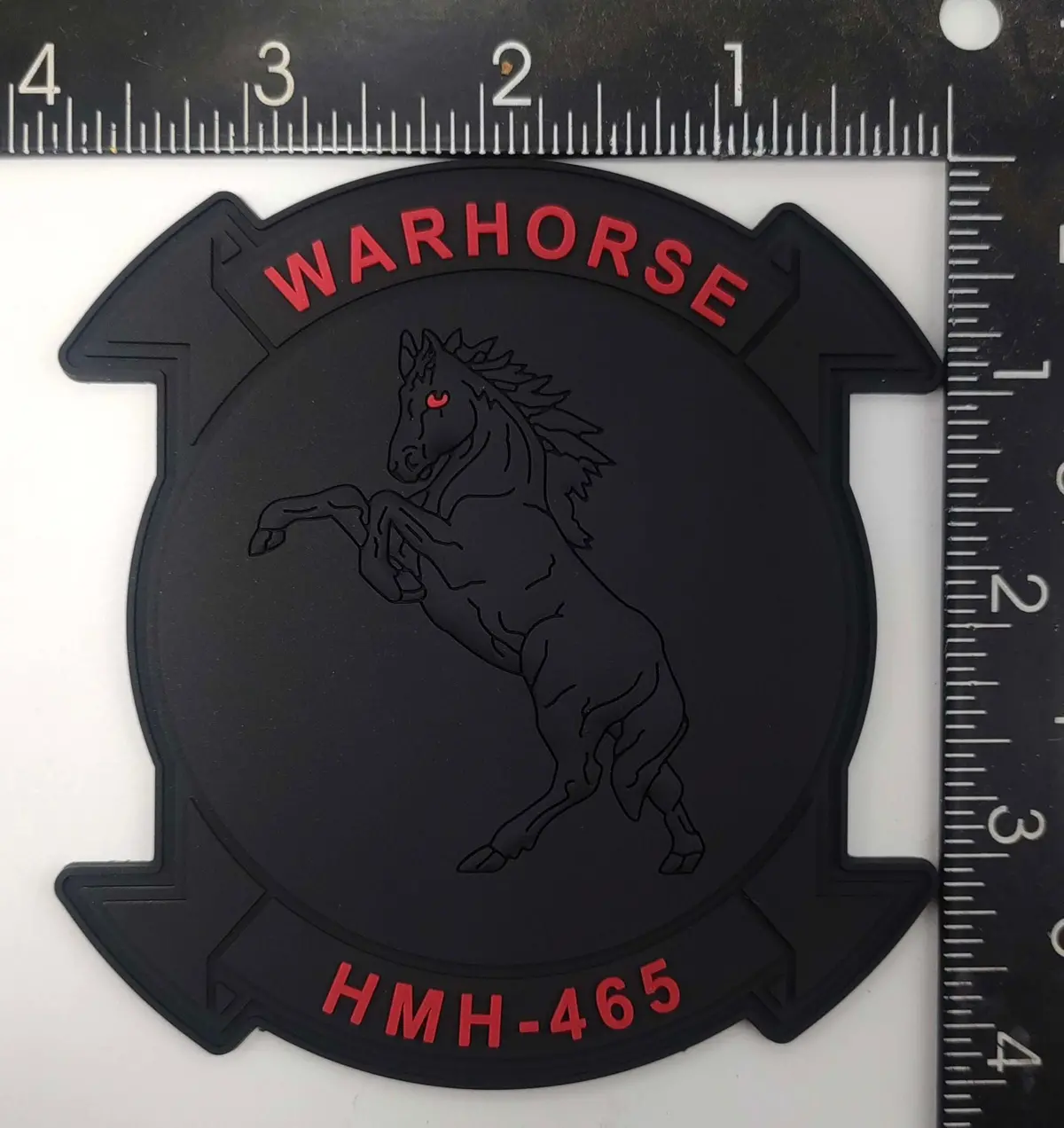 Officially Licensed Usmc Hmh-465 Warhorse Pvc Blackout Patch 1