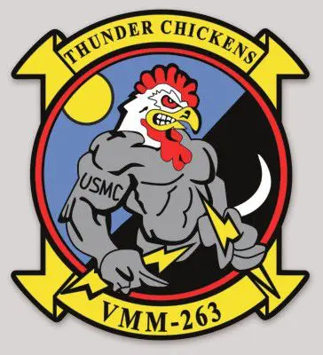 Official Vmm-263 Buff Thunder Chicken Sticker 1
