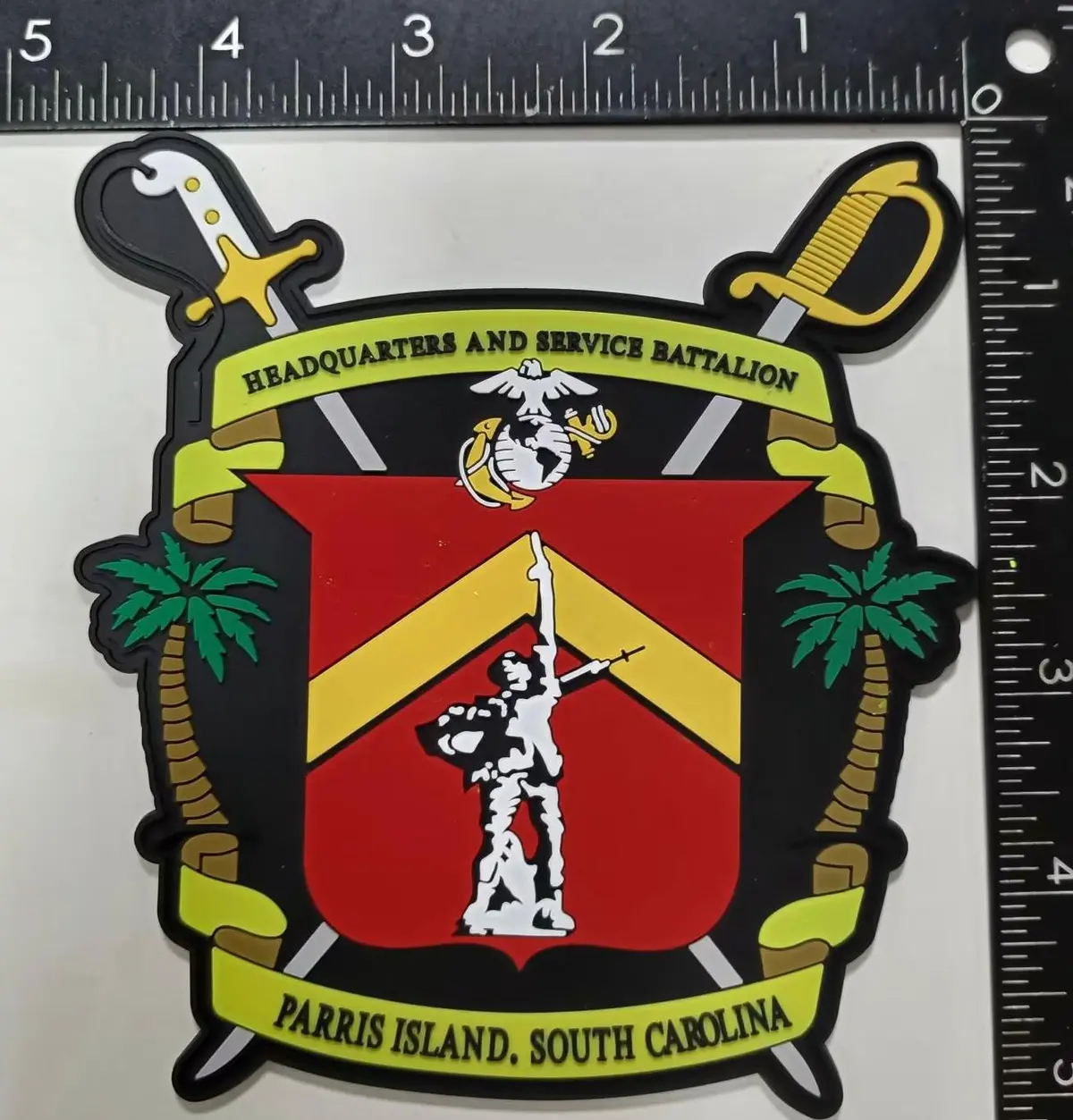 Officially Licensed Usmc Headquarters & Service Battalion H&Hs Parris Island Pvc Patch (P) 1
