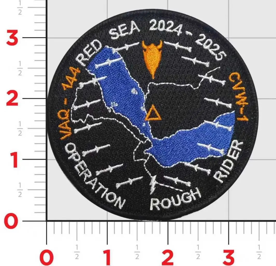 Official Vaq-144 Main Battery Operation Rough Rider Red Sea 2024-2025 Shoulder Patch 1