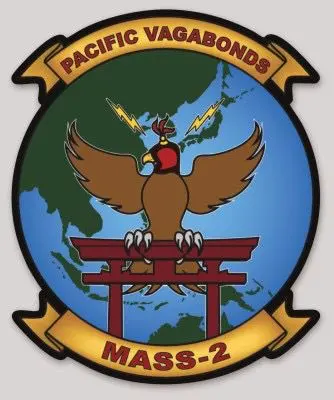 Officially Licensed Usmc Mass-2 Marine Aviation Support Squadron Pacific Vagabond Sticker 1