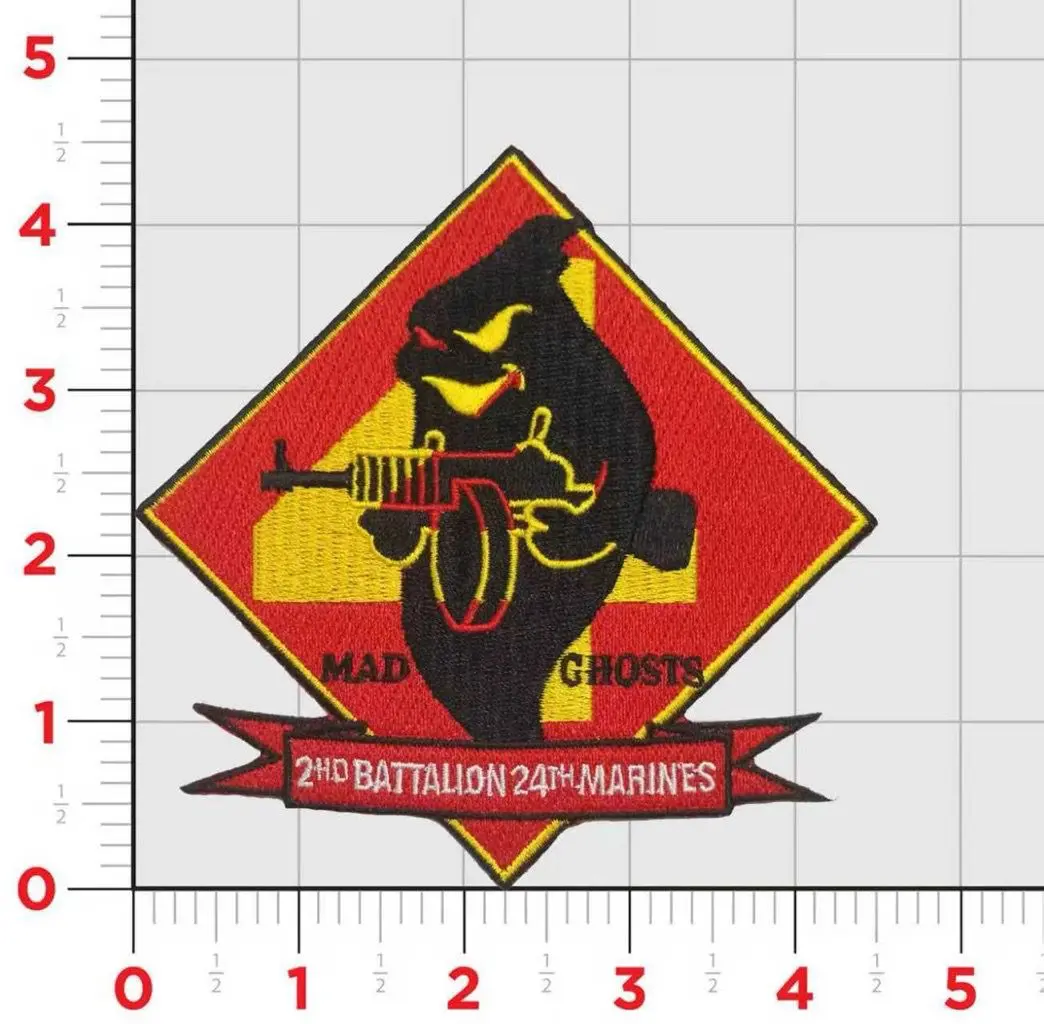 Officially Licensed Usmc 2Nd Battalion 24Th Marines Mad Ghosts Patch 1