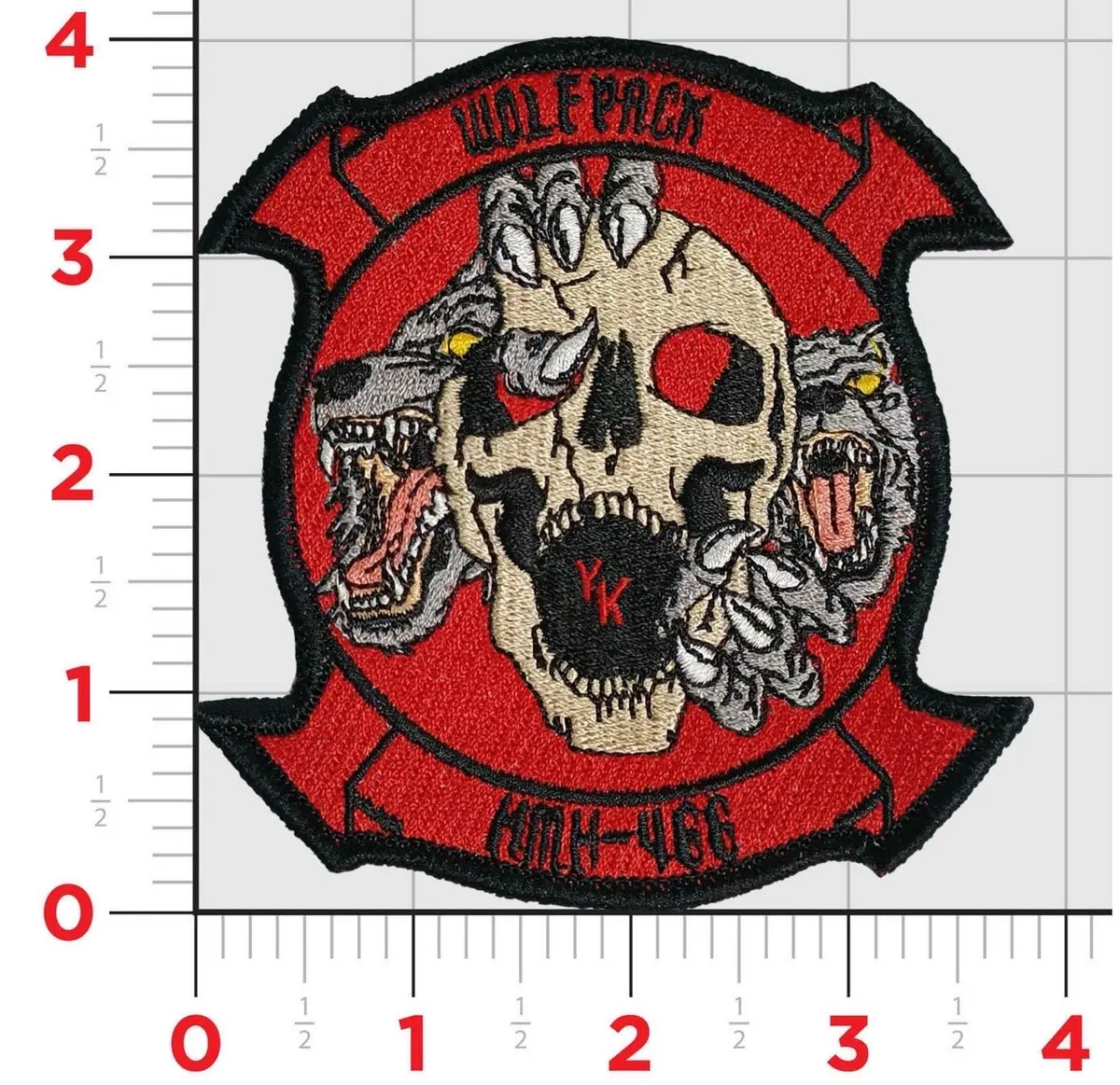 Official Hmh-466 Wolfpack Skull Patch 1