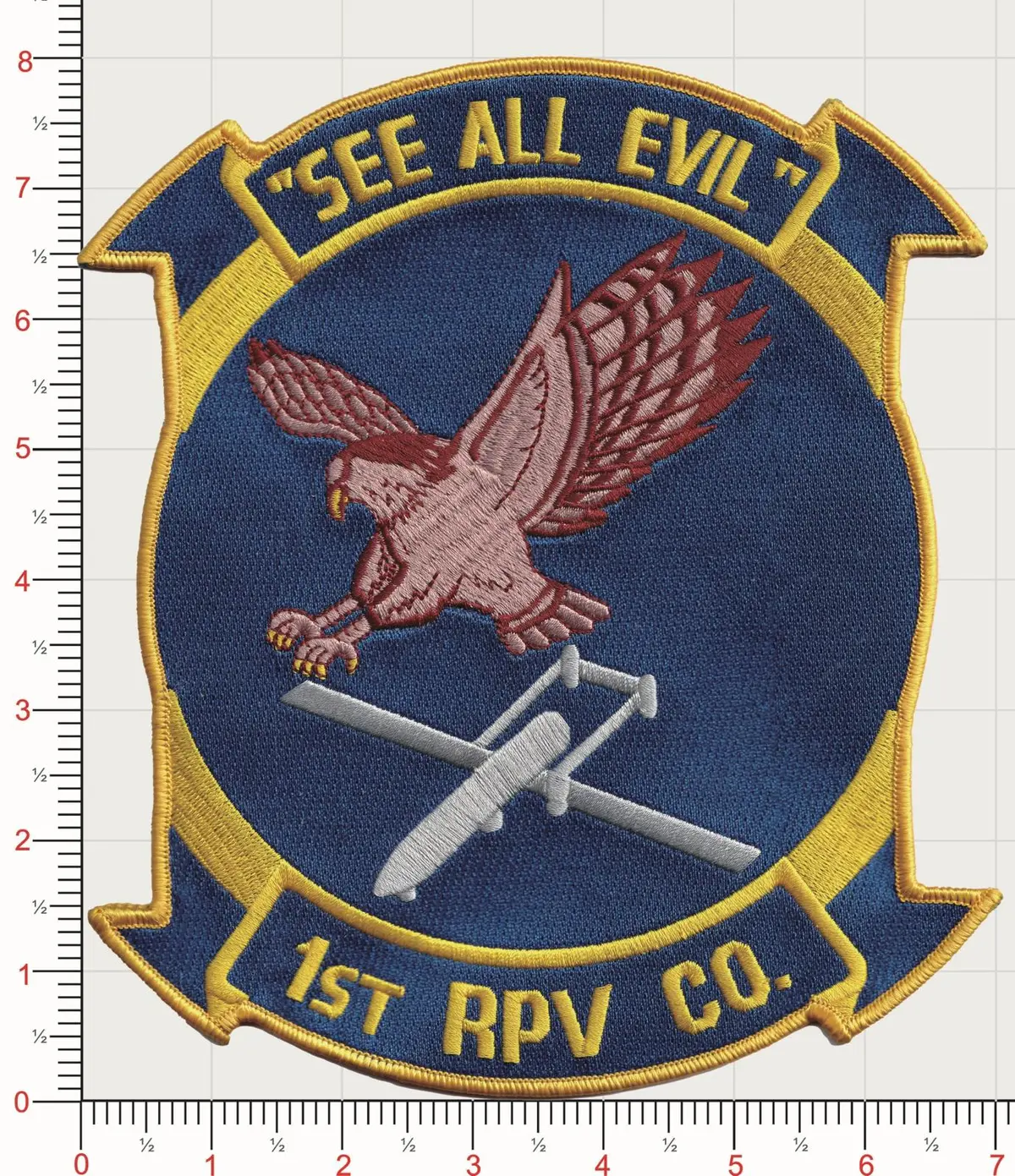 Officially Licensed Usmc 1St Rpv Co See All Evil 8" Large Patch 1