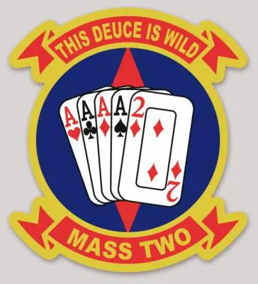 Officially Licensed Usmc Marine Aviation Support Squadron Mass-2 Deuce Is Wild Sticker 1