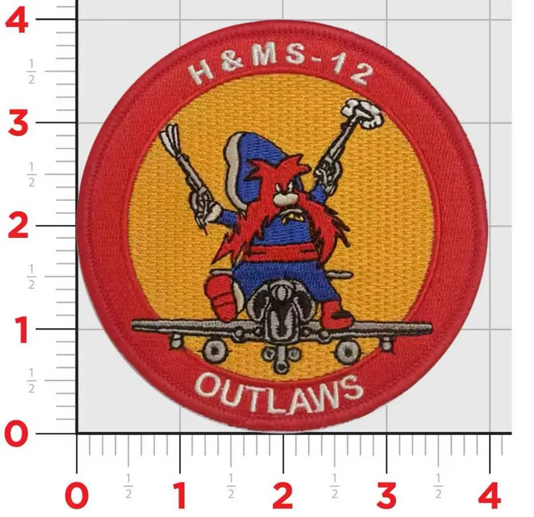 Officially Licensed Usmc H&Ms-12 Outlaws Patch 1