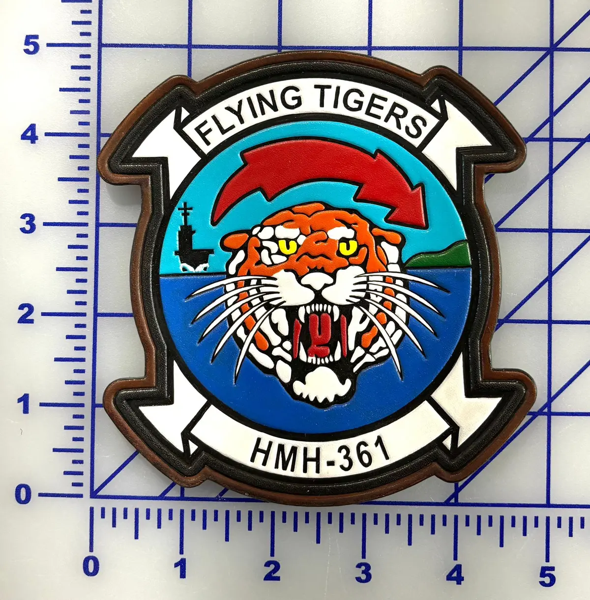 Officially Licensed Usmc Hmh-361 Flying Tigers 2025 Leather Patch 1