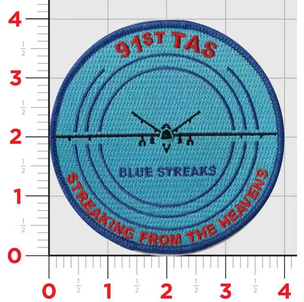 Official Usaf 91St Tas Tactical Attack Squadron Blue Streaks Patch 1