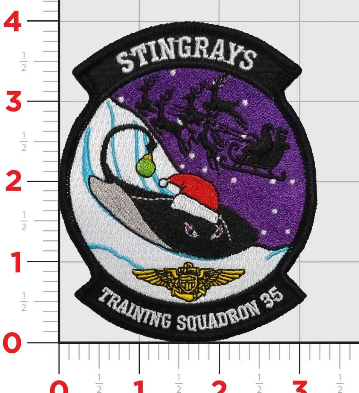 Official Vt-35 Stingrays Christmas Patches And Name Tags 1