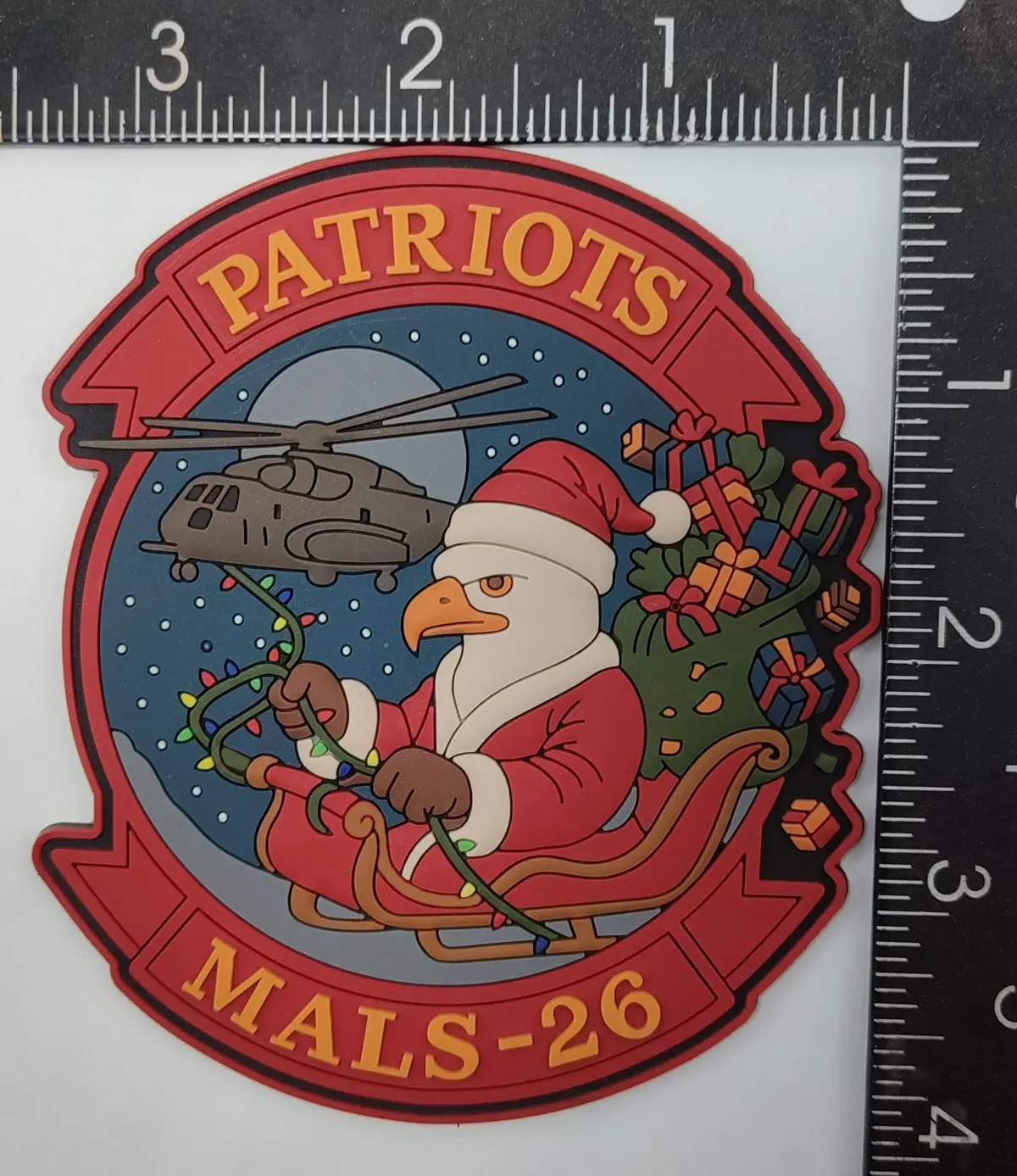 Official Mals-26 Patriots Christmas Pvc Patch 1