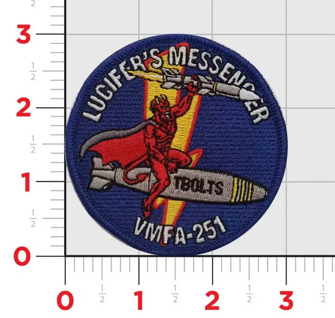 Official Vmfa-251 Thunderbolts Lucifer's Messenger Shoulder Patch 1