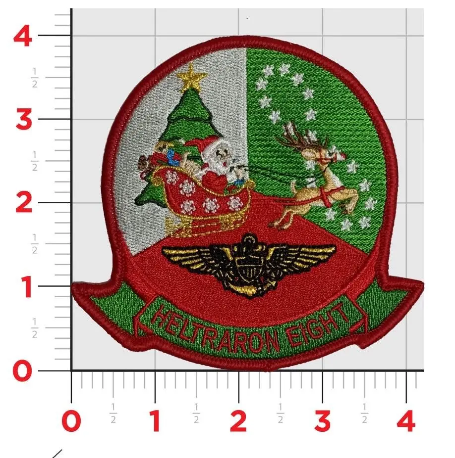 Official Ht-8 Eightballers Christmas Patch And Name Tag 1
