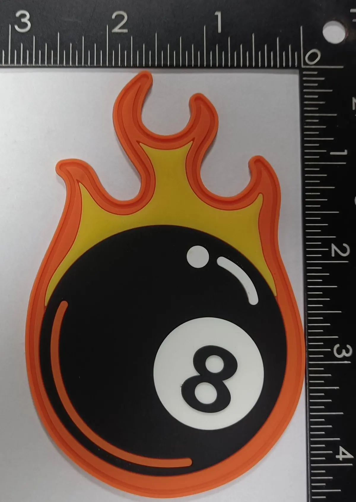 Flaming Eightballer Pvc Patch 1