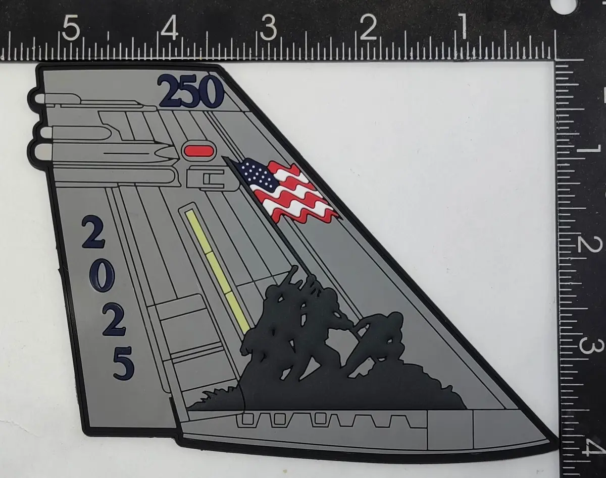 Officially Licensed Usmc 250Th Anniversary F-18 Tail Flash Pvc Patch 1